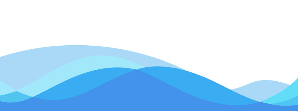 Minimal horizontal sea wave separator, simple blue water design.
