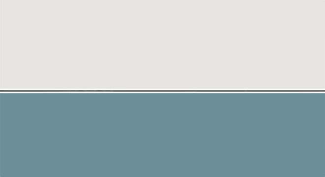 A simple composition with a light grey panel above a dusty blue panel, divided by a thin black line
