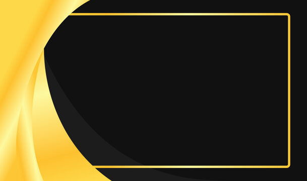 Elegant black background with golden accents and sleek border suitable for luxury branding, invitations, banners, and presentations. Rich and classy design.