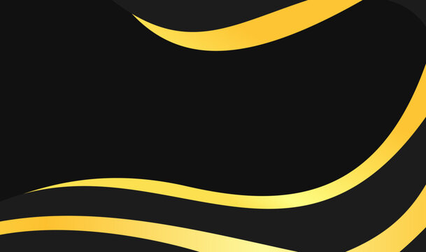 Black and gold abstract background design with elegant curves. Suitable for luxury branding, event invitations, and modern web graphics.