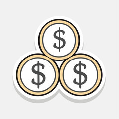 Fototapeta premium Three Dollar Coins Stacked
