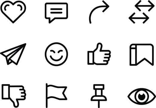 Smile bubble icon vector showing comment style face expression with eye loop thumbs outline design for interface feedback