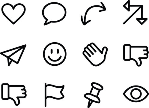 Smile bubble icon clean vector artwork of communication comment system face emoji eye loop thumb outline modern interface symbol