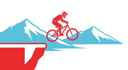 Mountain Biker Jumping Off Cliff © Anisah