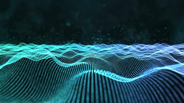 Futuristic digital wave pattern background.