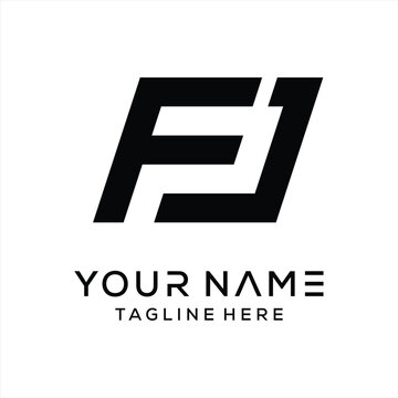 creative initial letter FJ JF logo design