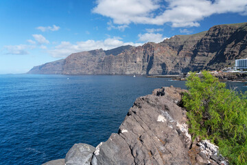 Obraz premium Los Gigantes rock mountain landscape, Tenerife island ocean view, Spain