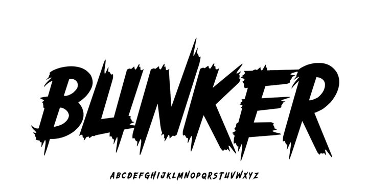 Y2k Dark Rock Lettering tattoo vector type font. Grunge style type font with Gothic Punk Rock and Dead Rock. Scary tattoo font concept. Rock n Roll style lettering.Vector Illustration
