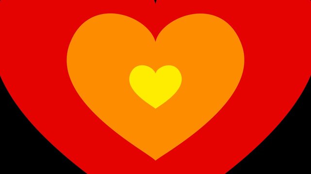 Rainbow concentric hearts expanding wipe transition with alpha channel. LGBTQ or pride month concept.