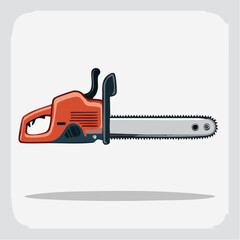 Fototapeta premium Illustration of a Red Chainsaw