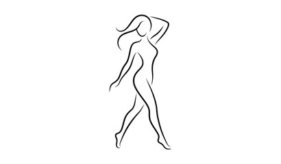 Minimalist female body line art illustration, aesthetic woman figure silhouette, modern feminine wall art vector. © Crafts Home