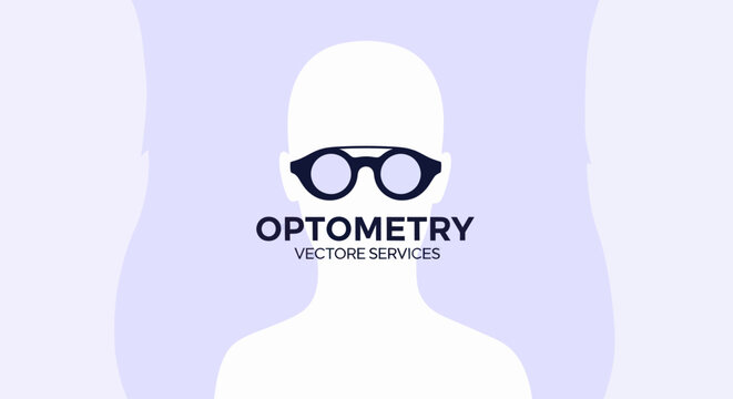 Optometry vector graphic with text for vision health services.