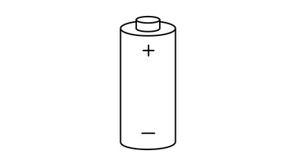 Minimalist battery cell power energy storage vector icon illustration with an editable stroke feature for custom line weight and branding design projects in clean outline style graphics. © imran