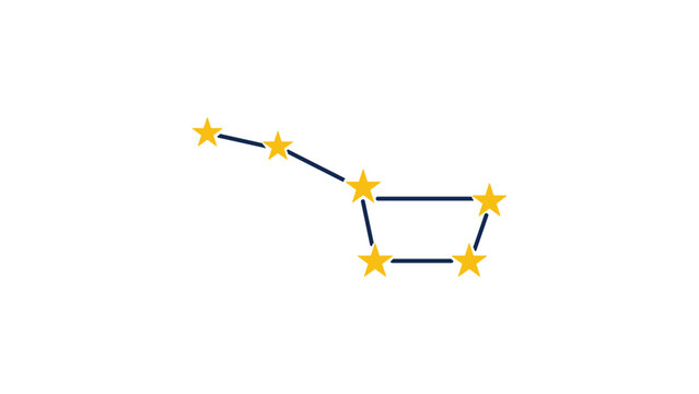 Big Dipper constellation astronomical vector icon illustration featuring the Great Bear star cluster in a hand-drawn minimalist outline design for astrology and night sky cosmic enthusiasts.