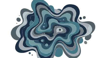 Fototapeta premium Abstract swirl pattern in shades of blue and gray on white background