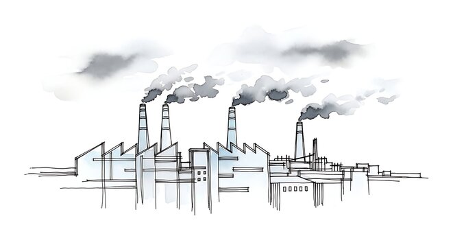 Industrial factory illustration