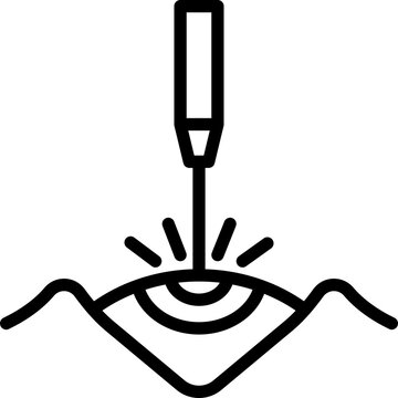 Laser eye surgery thin line icon.
Ophthalmology. Lasik vision correction.