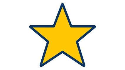 Obraz premium Classic five-pointed star shape vector icon with a clean hand-drawn minimalist outline, versatile scalable illustration perfect for rewards, ratings, or decorative graphic design elements.
