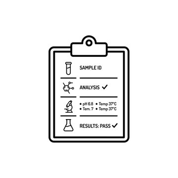 a aboratory clipboard with test results