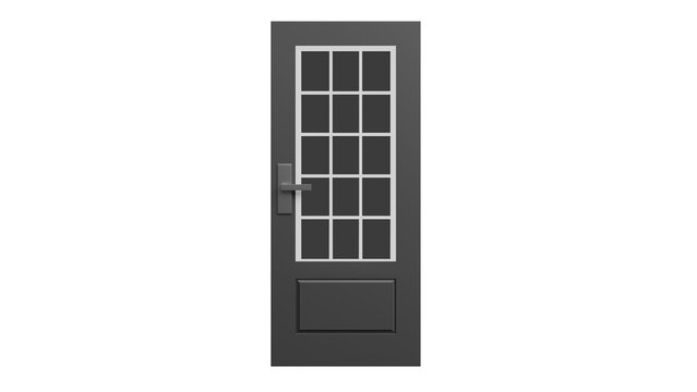 Black Door with Glass Panels
