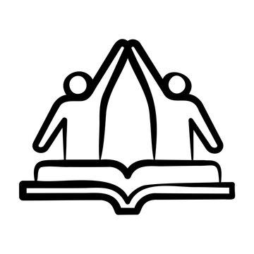 Peer To Peer Learning Icon - Handdrawn