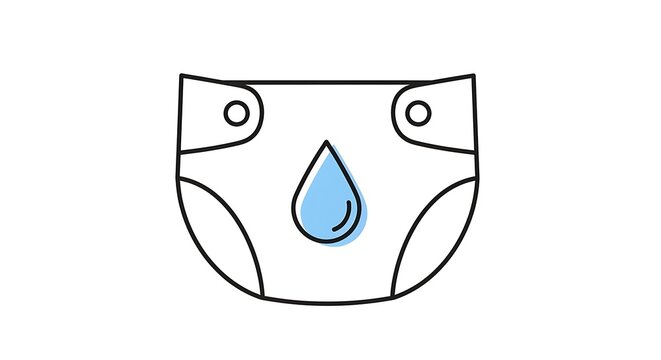 Diaper icon with water drop