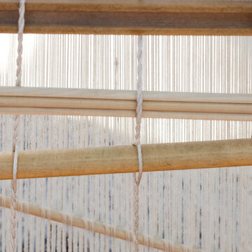 Warp threads on a traditional Navajo loom