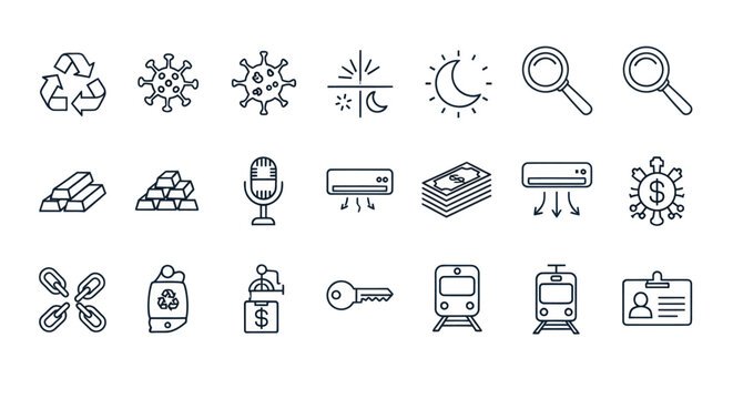 Collection of business and health related icons