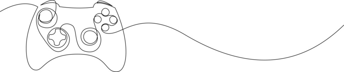 Continuous Line Gamepad with Copy Space Editable Stroke © ad_stock
