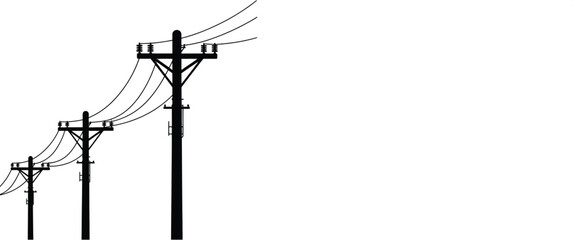 Power lines icon minimalist logo illustration of electrical grid transmission cables for energy and utility branding © EQBAL BASAR HABIB