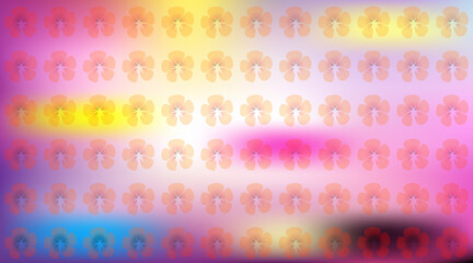 Vibrant floral pattern background with gradient colors © KaziSelina
