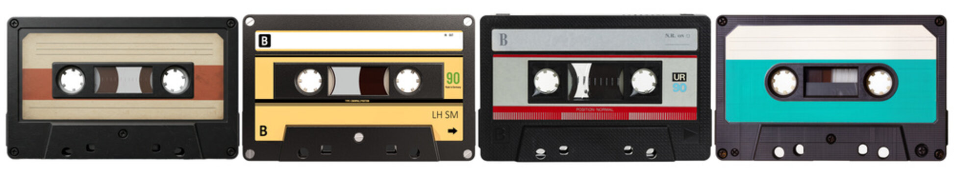 A fascinating retro collection of several classic audio cassette tapes.
