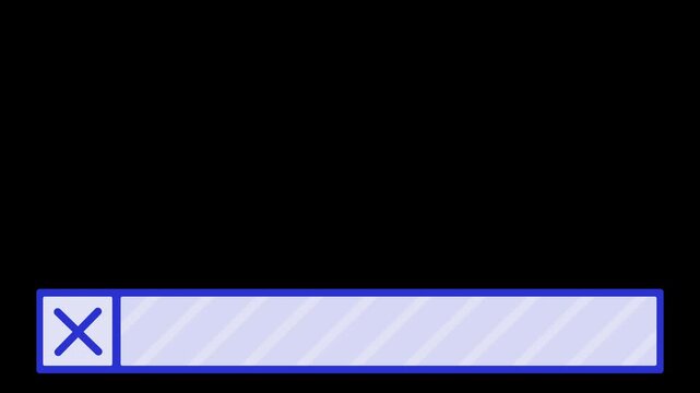 Animated Wrong Answer Negative Text Base Motion Graphic with Transparent Background, Blue X Mark Ticker Template