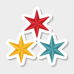 Obraz premium Three Colorful Star Stickers