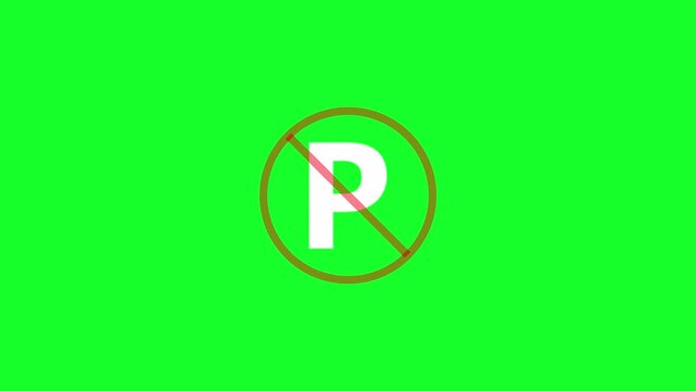 NO parking icon Traffic safety animation in 4k animation with alpha channel with  Red circle Loop able motion graphic of no parking sign in transparent background no parking icon animation 