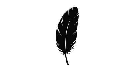 Black feather silhouette on white background high-quality © SUMU