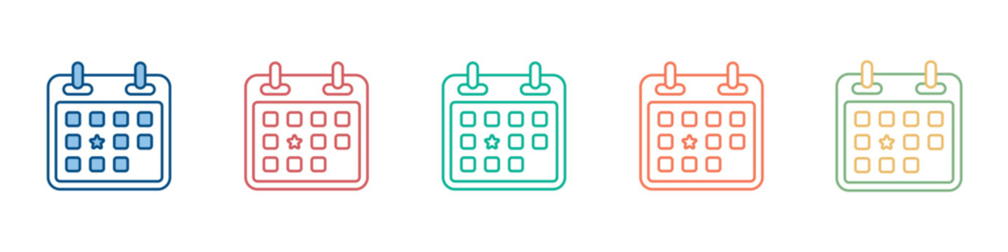 Timetable Icon Set Multiple Style Collection