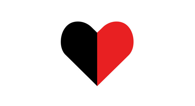 Split heart symbol