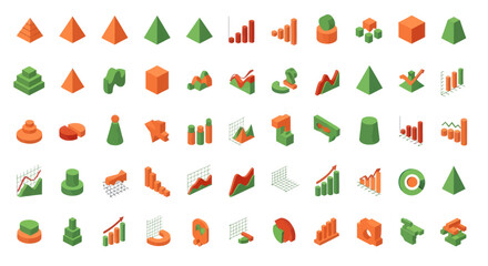 Isometric data visualization and business icons collection © Marchell