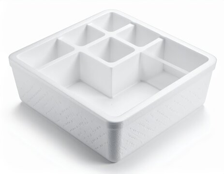 White molded pulp tray with 6 compartments for food packaging or shipping protection