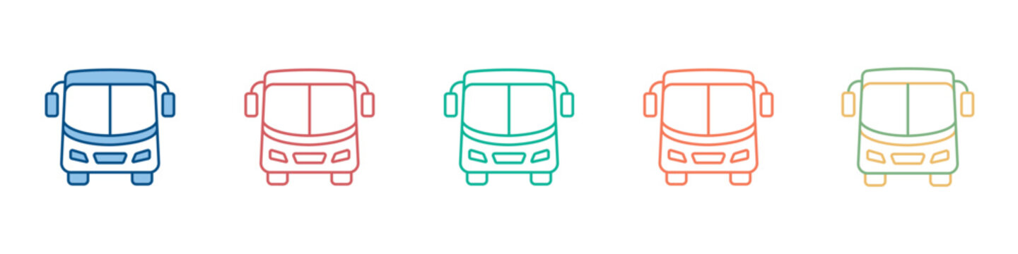 Shuttle Bus Icon Set Multiple Style Collection