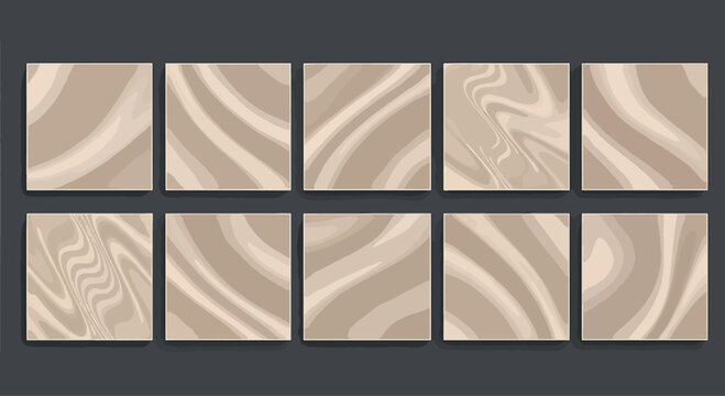 Minimalist layout of ten identical square panels organized in two horizontal rows of five units each, clean vector illustration with a white background and a symmetrical grid.