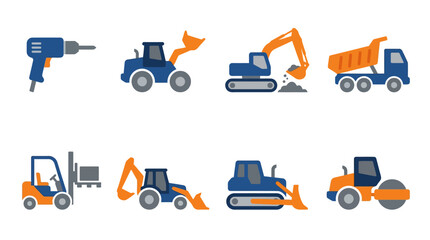 Heavy construction machinery and equipment vehicles. © Bambang