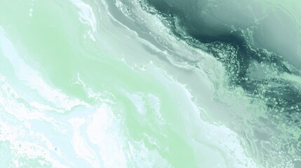 Abstract green and gray marble texture with fluid patterns