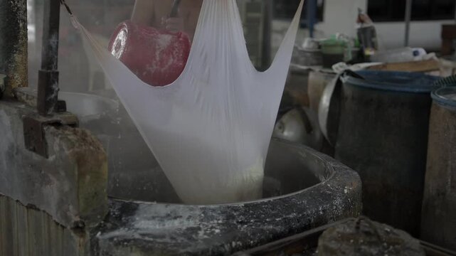 tofu making process in a tofu factory