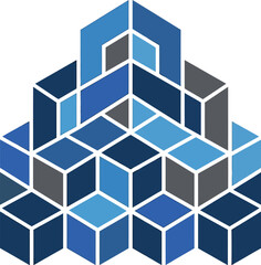 Obraz premium Blocks stacked in a geometric formation convey stability and structural.