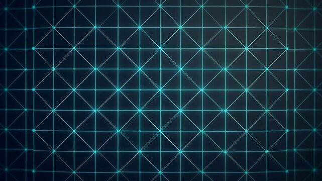 Digital Grid Background with Glowing Cyan Lines and Geometric Network Pattern