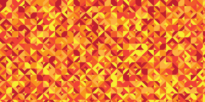 seamless mosaic Abstract red and orange geometric triangle texture wallpaper. vector square element diamond origami polygon.