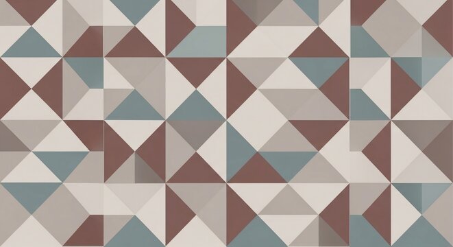 Geometric pattern with triangles in earthy and cool tones, abstract background texture.
