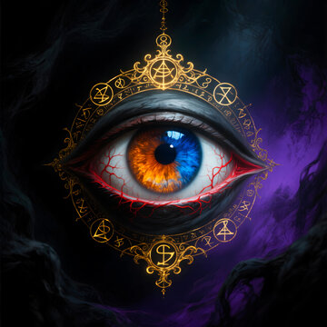 an eye against a black background